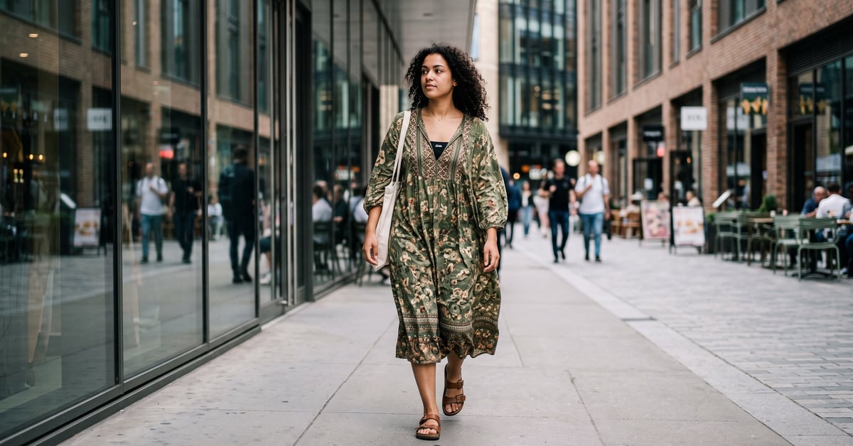 Robe femme Zara élégante portée dans un cadre moderne – collection tendance