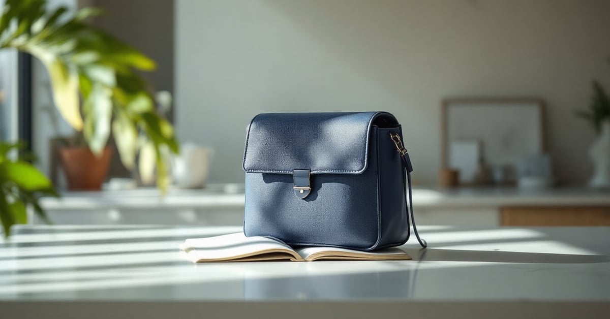 Sac à main Zadig & Voltaire posé dans un cadre moderne et épuré, style éditorial