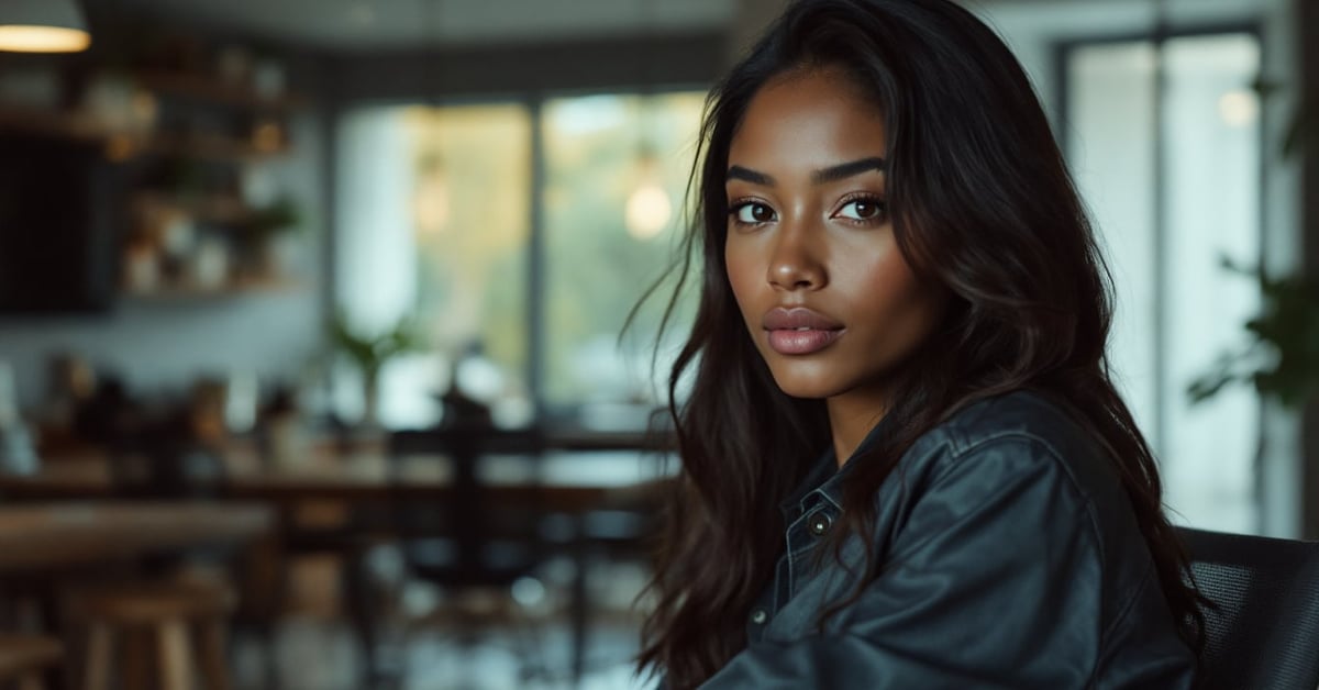 Coupe dégradé mi-long sur cheveux naturels, coiffure moderne et élégante