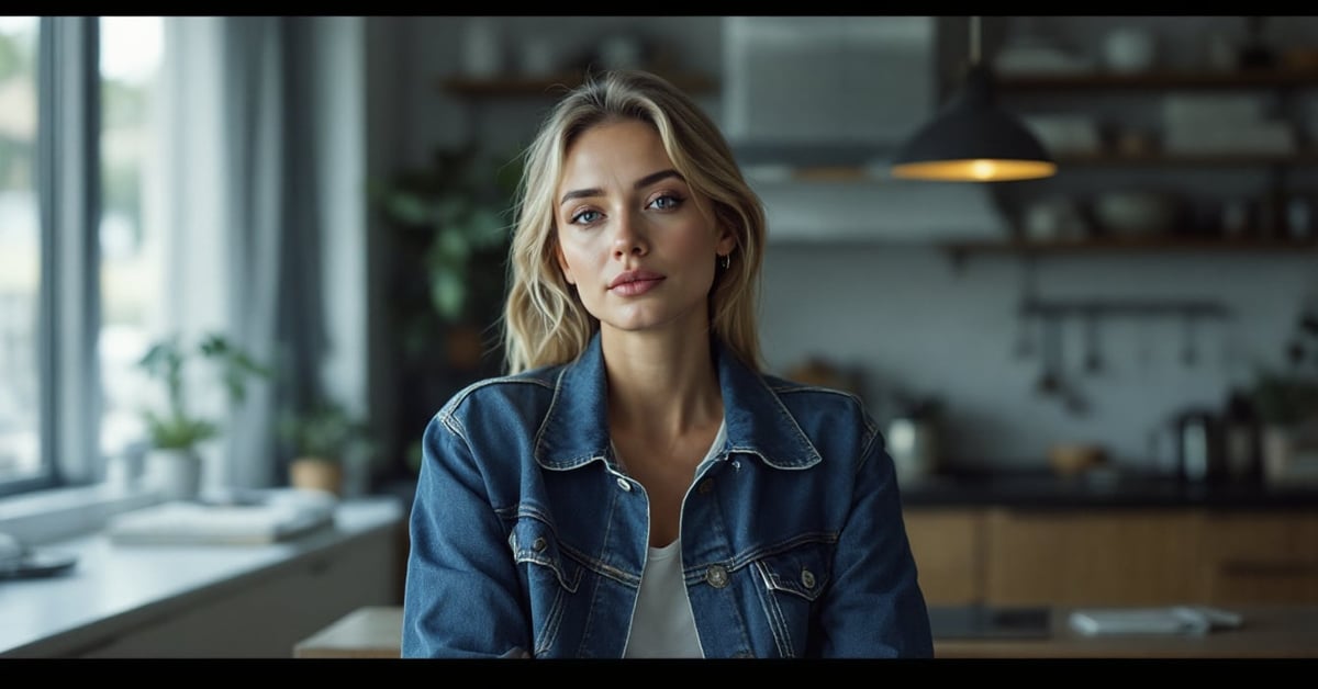 Jean droit femme coupe classique porté avec style en tenue décontractée moderne