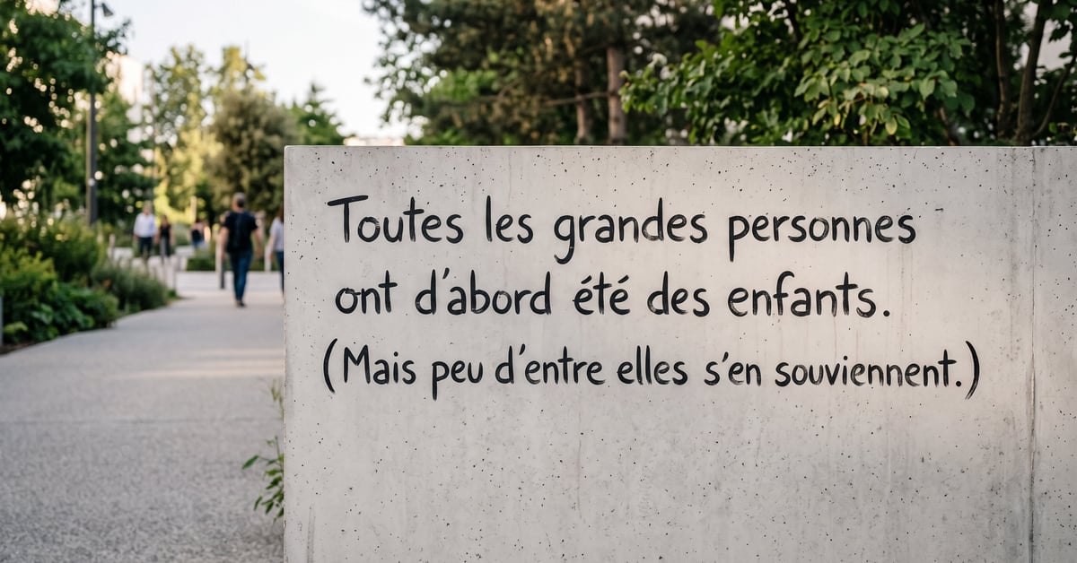 Citation du Petit Prince de Saint-Exupéry illustrée dans un cadre poétique et lumineux
