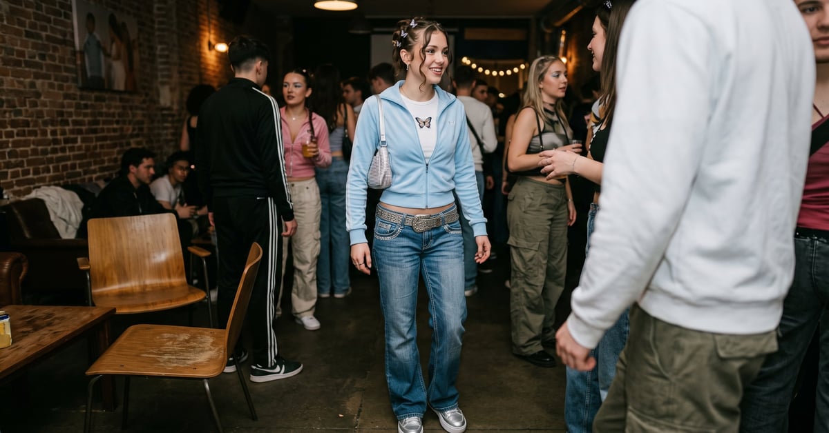 Déguisement années 2000 avec accessoires tendance : lunettes colorées, vêtements Y2K et style nostalgie 2000