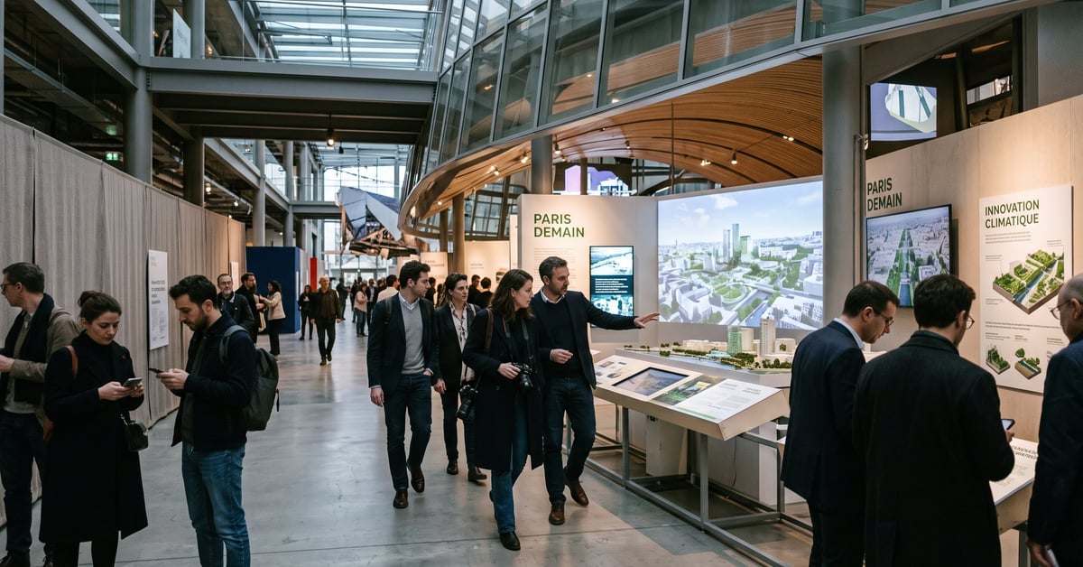 Exposition à Paris en novembre 2025 : une salle de musée parisienne avec visiteurs et œuvres d'art contemporain